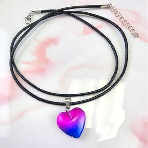 Natural Stone Heart Pendant Necklace​